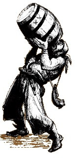 A pirate enjoying a drink